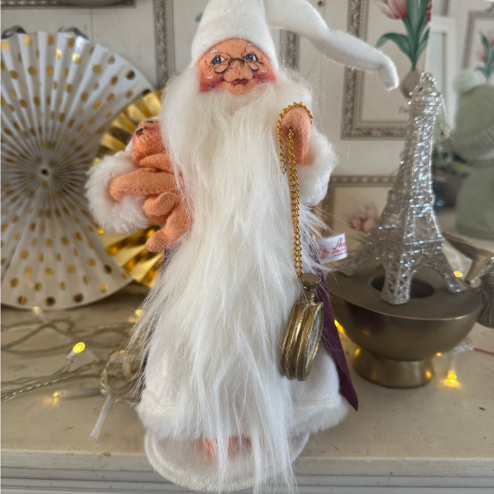 Annalee White and Purple Father Time with Gold Accents